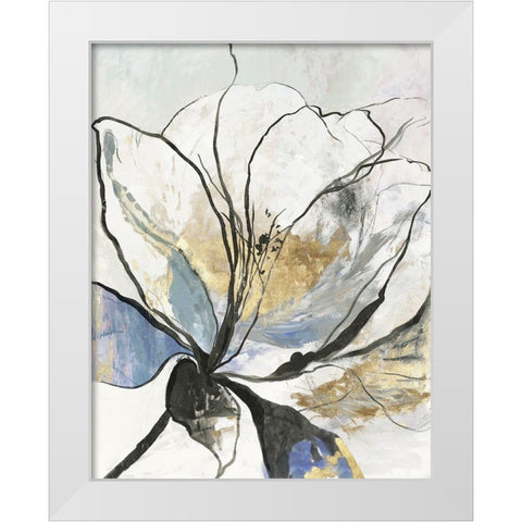 Outlined Floral I White Modern Wood Framed Art Print by Jensen, Asia