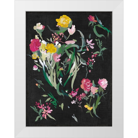 Midnight Blooming Botanicals II White Modern Wood Framed Art Print by Jensen, Asia