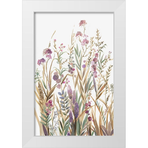 Fields of Wild Pink I  White Modern Wood Framed Art Print by Jensen, Asia