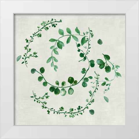 Green Vines II White Modern Wood Framed Art Print by Jensen, Asia