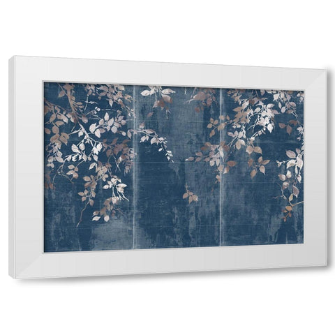 Indigo Japanese Garden  White Modern Wood Framed Art Print by Jensen, Asia