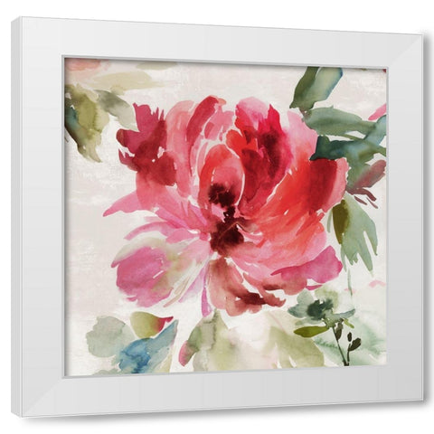 Fall Peony I  White Modern Wood Framed Art Print by Jensen, Asia