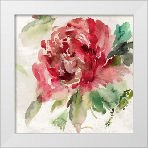 Fall Peony II White Modern Wood Framed Art Print by Jensen, Asia