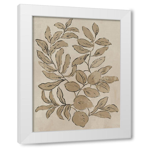 Leaves Sketches I  White Modern Wood Framed Art Print by Jensen, Asia
