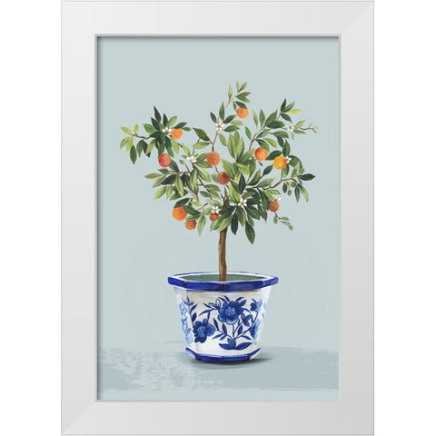 Orange Tree White Modern Wood Framed Art Print by Jensen, Asia