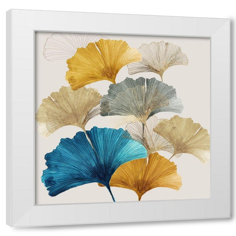 Golden Ginko I  White Modern Wood Framed Art Print by Jensen, Asia