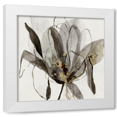 Charcole in Bloom  White Modern Wood Framed Art Print by Jensen, Asia