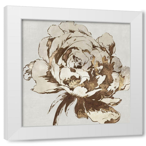 Golden Flower I  White Modern Wood Framed Art Print by Jensen, Asia