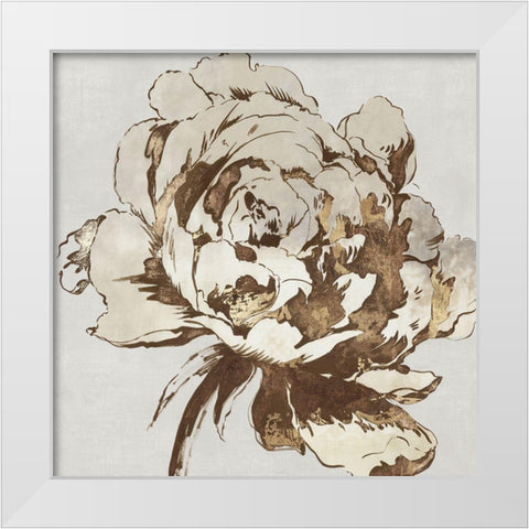 Golden Flower I  White Modern Wood Framed Art Print by Jensen, Asia