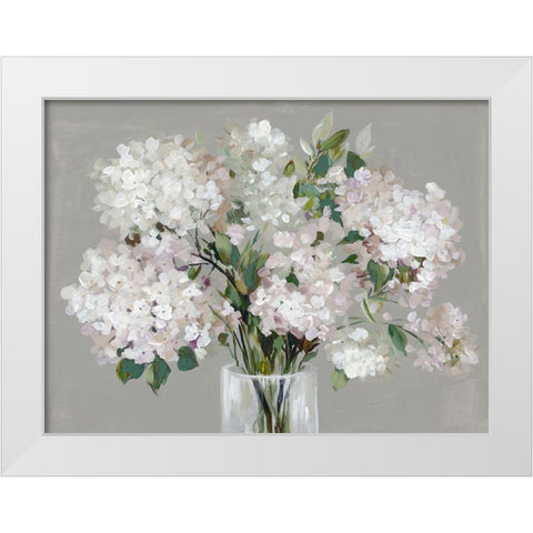 Pink Hydrangea  White Modern Wood Framed Art Print by Jensen, Asia