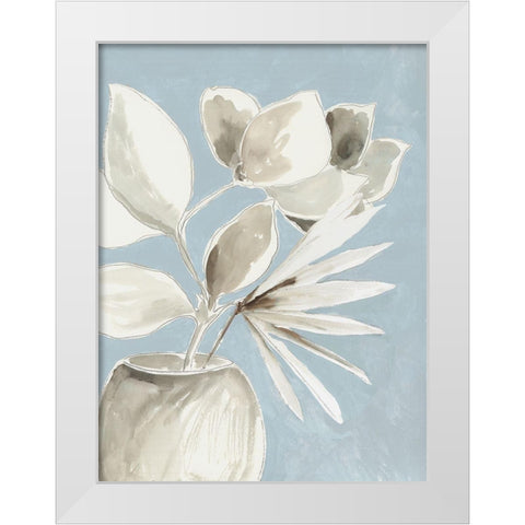 Tropic Blue Vase II  White Modern Wood Framed Art Print by Jensen, Asia