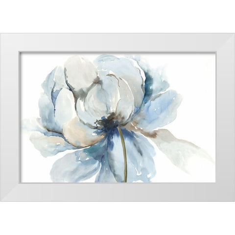 Blue Blub Flower  White Modern Wood Framed Art Print by Jensen, Asia