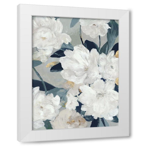 Ocean Blue Floral Beauty I White Modern Wood Framed Art Print by Jensen, Asia