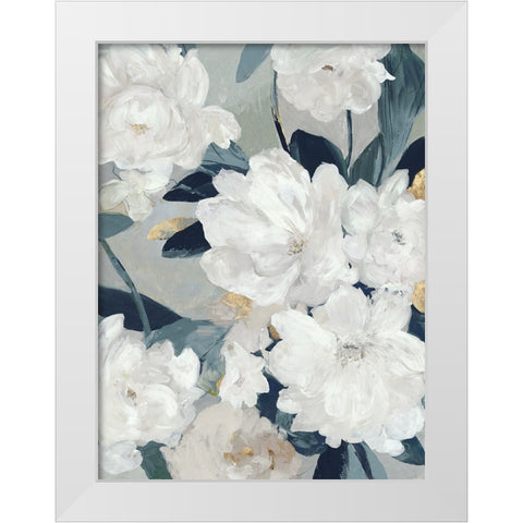 Ocean Blue Floral Beauty I White Modern Wood Framed Art Print by Jensen, Asia