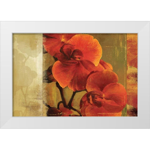 Crimson Delight White Modern Wood Framed Art Print by Jensen, Asia