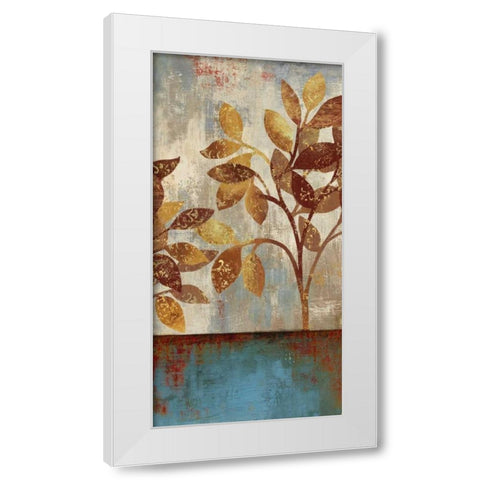 Bronze Leaves I White Modern Wood Framed Art Print by Jensen, Asia