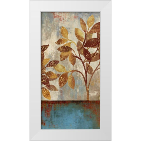 Bronze Leaves I White Modern Wood Framed Art Print by Jensen, Asia
