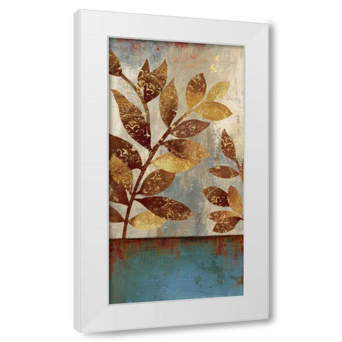 Bronze leaves II White Modern Wood Framed Art Print by Jensen, Asia