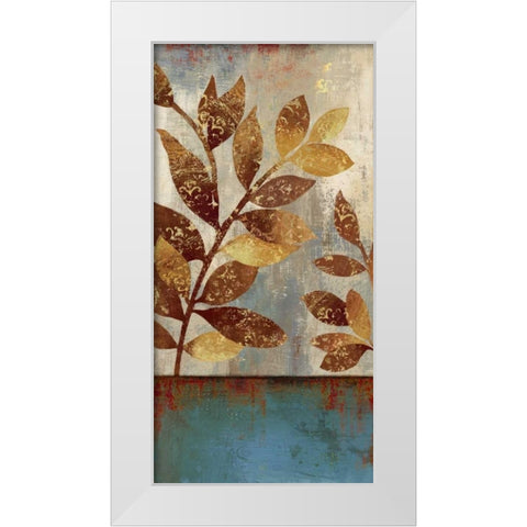 Bronze leaves II White Modern Wood Framed Art Print by Jensen, Asia