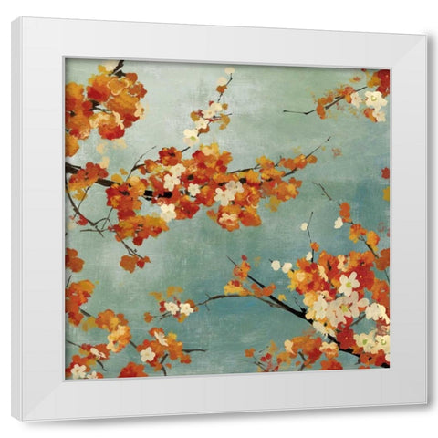 Orange Blossoms II White Modern Wood Framed Art Print by Jensen, Asia