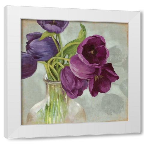 Glass Flowers I White Modern Wood Framed Art Print by Jensen, Asia