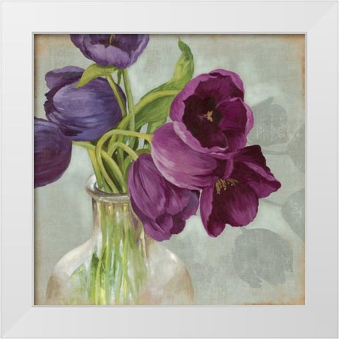 Glass Flowers I White Modern Wood Framed Art Print by Jensen, Asia