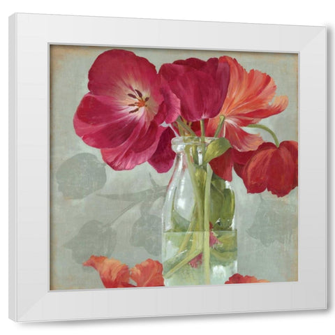 Glass Flowers II White Modern Wood Framed Art Print by Jensen, Asia