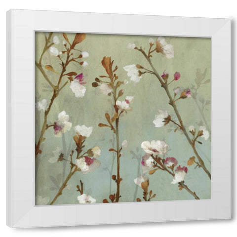 Wind Blossoms II - Mini White Modern Wood Framed Art Print by Jensen, Asia