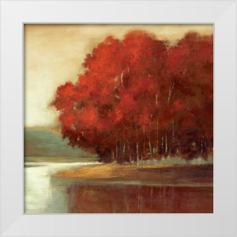 Touch of Red White Modern Wood Framed Art Print by Jensen, Asia