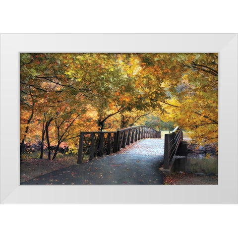 Autumn Overpass White Modern Wood Framed Art Print by Jenney, Jessica