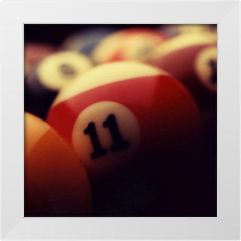 Billiard Balls III White Modern Wood Framed Art Print by Gemignani, Joe