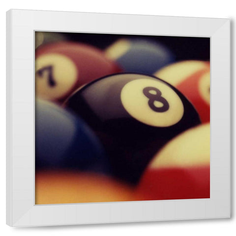 Billiard Balls IV White Modern Wood Framed Art Print by Gemignani, Joe