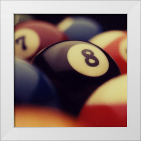 Billiard Balls IV White Modern Wood Framed Art Print by Gemignani, Joe