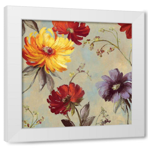Whimsical Floral II White Modern Wood Framed Art Print by Jensen, Asia