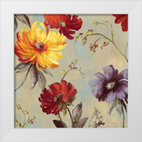 Whimsical Floral II White Modern Wood Framed Art Print by Jensen, Asia