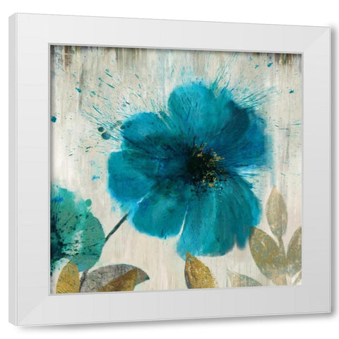 Teal Splash I - Mini White Modern Wood Framed Art Print by Jensen, Asia
