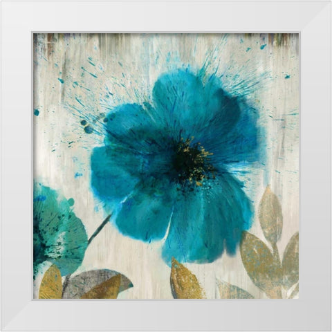 Teal Splash I - Mini White Modern Wood Framed Art Print by Jensen, Asia