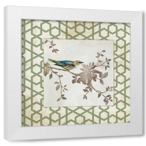 Audubon Tile II - Mini White Modern Wood Framed Art Print by Jensen, Asia