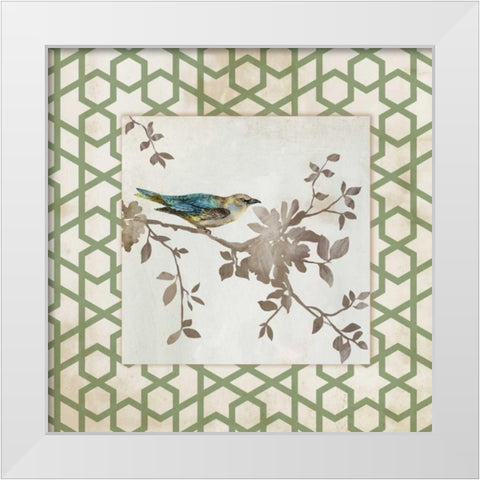 Audubon Tile II - Mini White Modern Wood Framed Art Print by Jensen, Asia