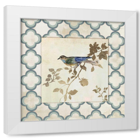 Audubon Tile III - Mini White Modern Wood Framed Art Print by Jensen, Asia