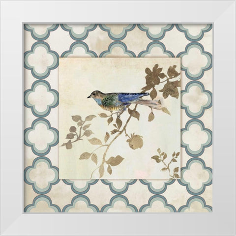 Audubon Tile III - Mini White Modern Wood Framed Art Print by Jensen, Asia