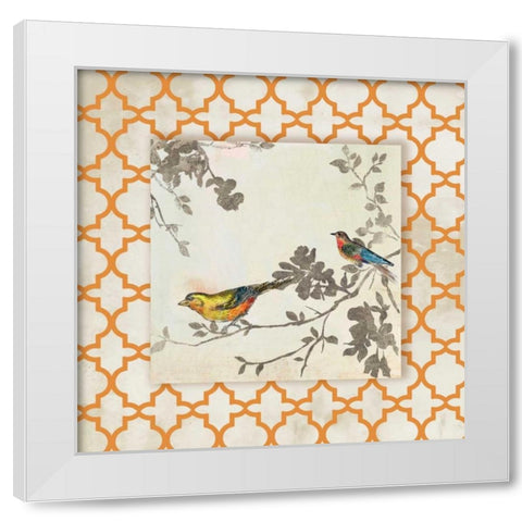 Audubon Tile IV - Mini White Modern Wood Framed Art Print by Jensen, Asia