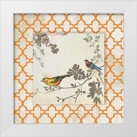 Audubon Tile IV - Mini White Modern Wood Framed Art Print by Jensen, Asia