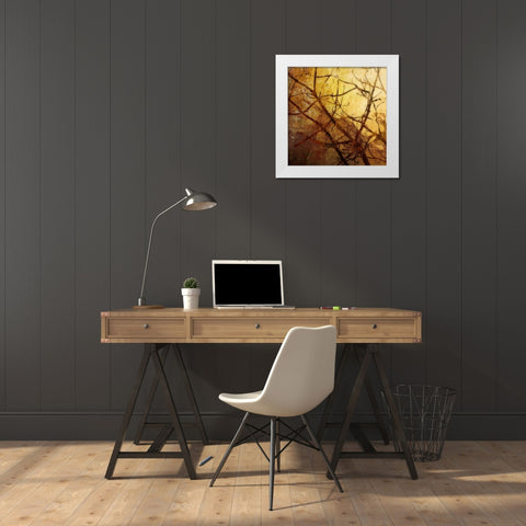 Ombre Branches I White Modern Wood Framed Art Print by McMasters, James