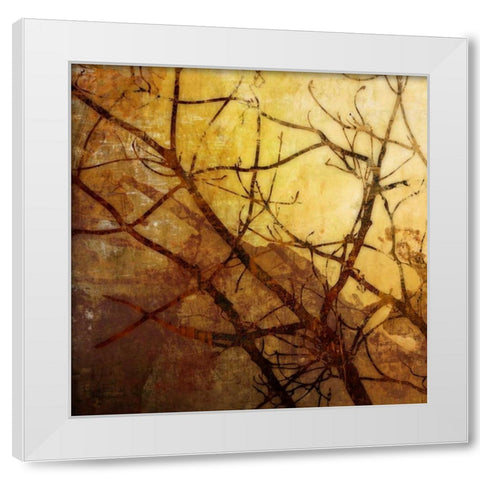 Ombre Branches I White Modern Wood Framed Art Print by McMasters, James