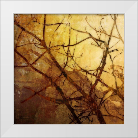 Ombre Branches I White Modern Wood Framed Art Print by McMasters, James