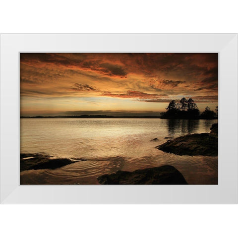 Sunset on Sparrow Lake Muskoka White Modern Wood Framed Art Print by Vitale, Joseph