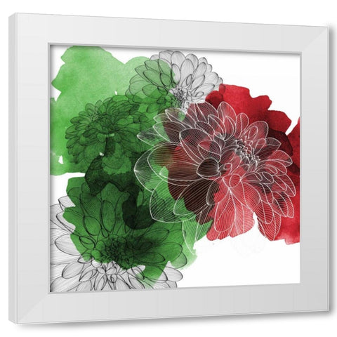 Merry Flowers White Modern Wood Framed Art Print by Calaguiro, Kevin
