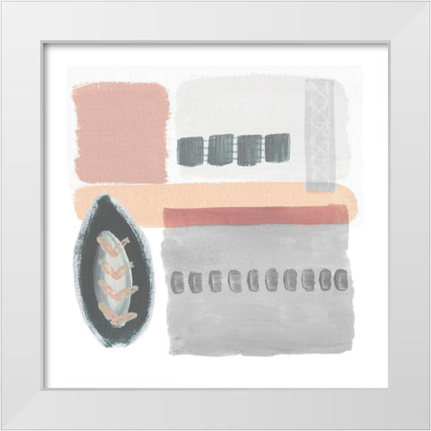 Beach Huts II White Modern Wood Framed Art Print by Kouta, Flora