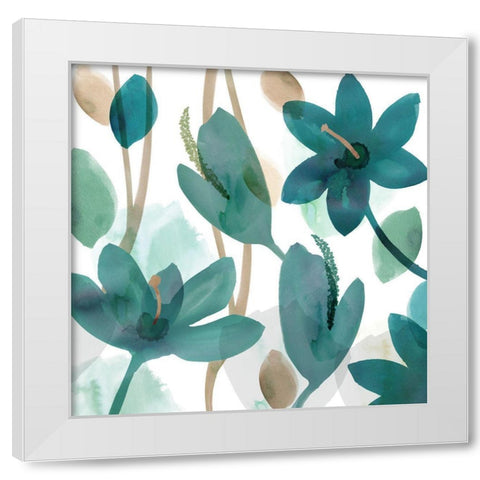 Olivias Garden I White Modern Wood Framed Art Print by Kouta, Flora